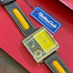montres carlo men watch with compose yellow /black